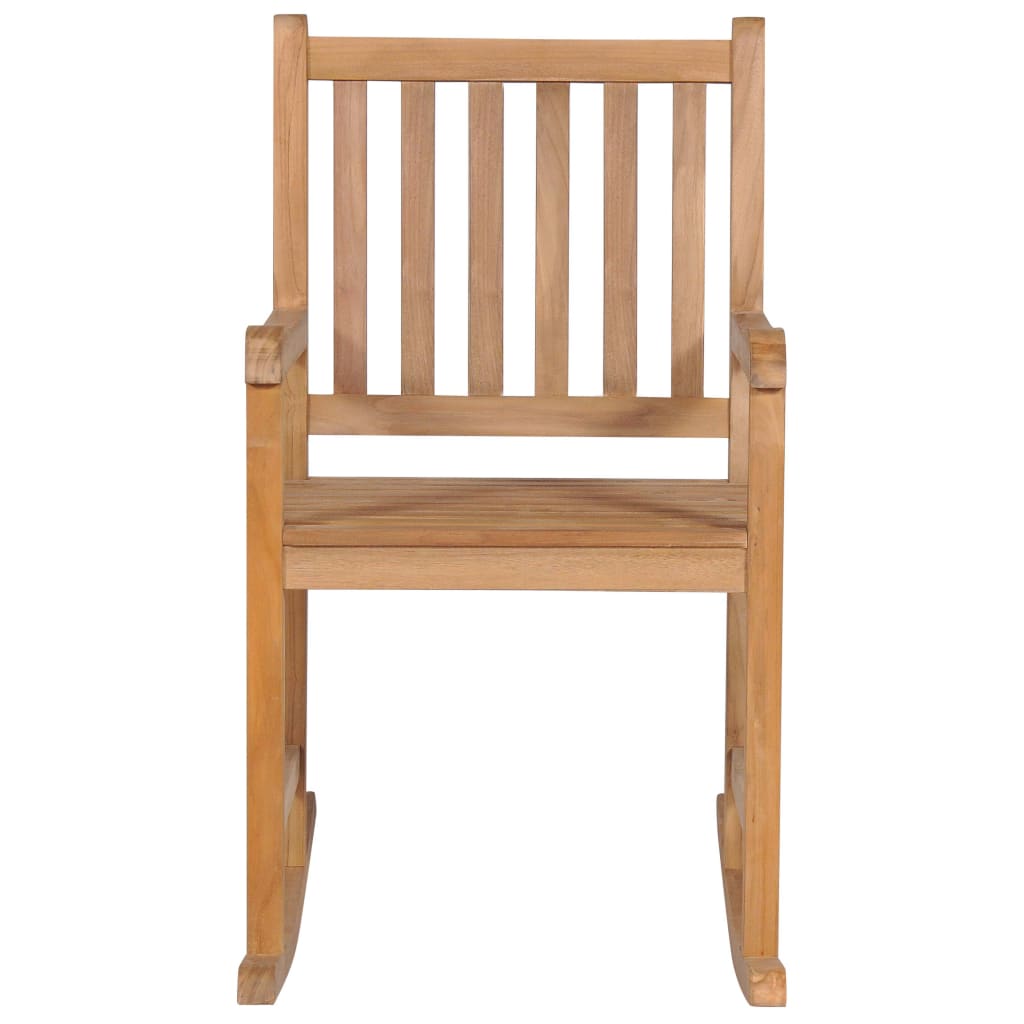 Schommelstoel met groen kussen massief teakhout is nu te koop bij PeponiXL, paradijselijk wonen!