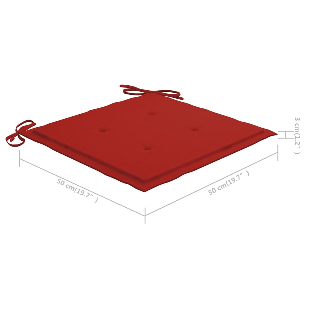 Schommelstoel met rood kussen massief teakhout is nu te koop bij PeponiXL, paradijselijk wonen!