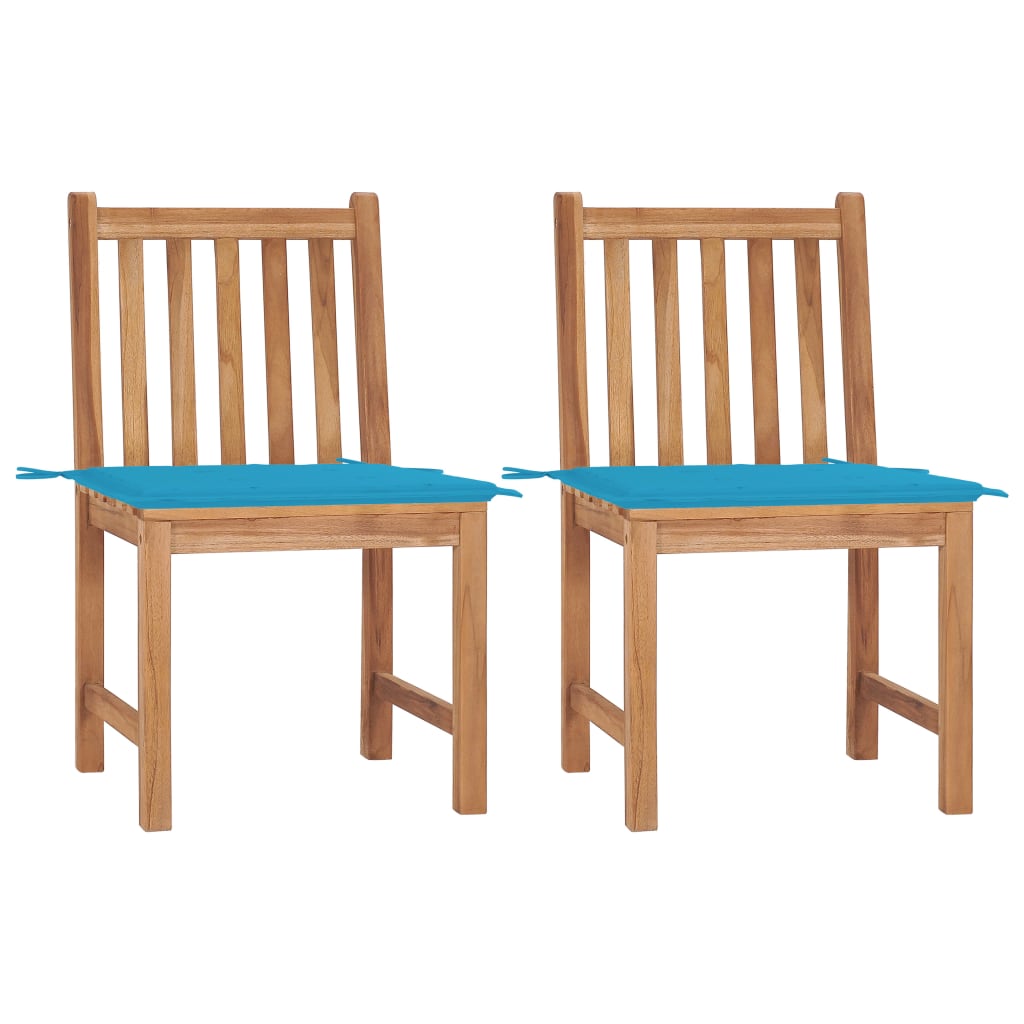 Tuinstoelen 2 st met kussens massief teakhout is nu te koop bij PeponiXL, paradijselijk wonen!