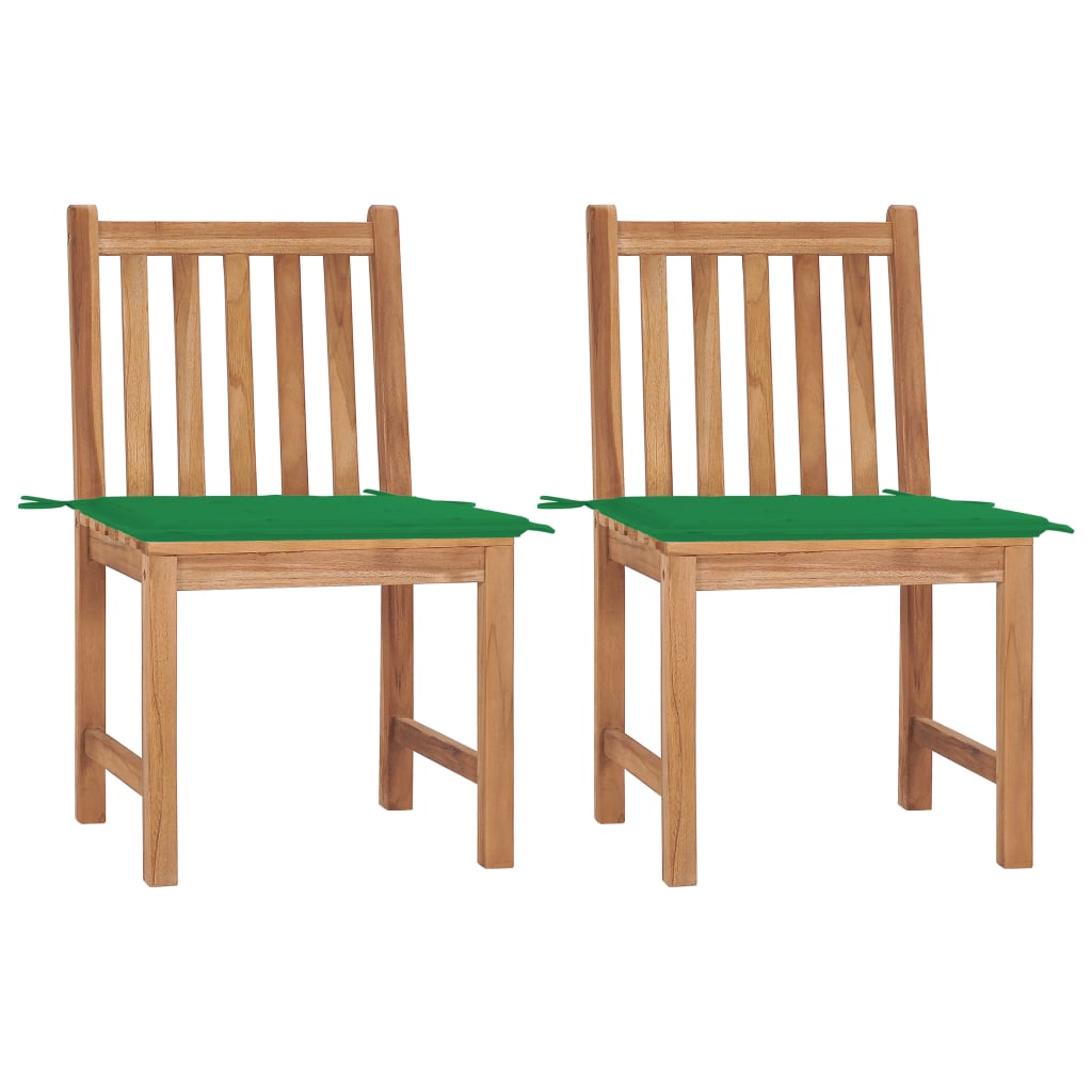 Tuinstoelen 2 st met kussens massief teakhout is nu te koop bij PeponiXL, paradijselijk wonen!
