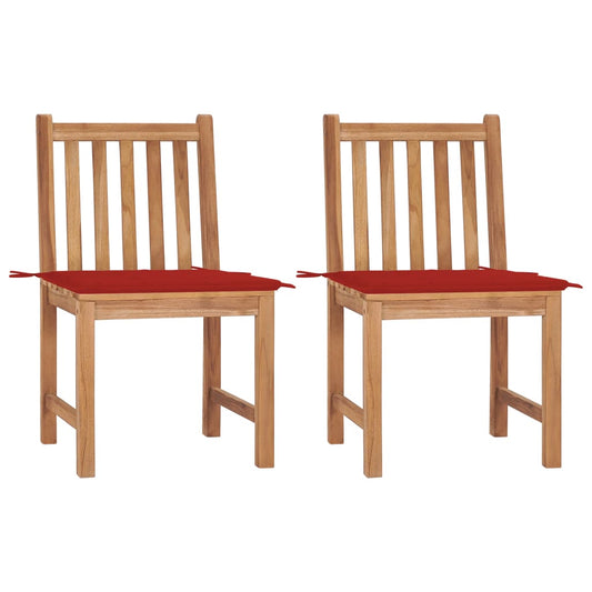 Tuinstoelen 2 st met kussens massief teakhout is nu te koop bij PeponiXL, paradijselijk wonen!