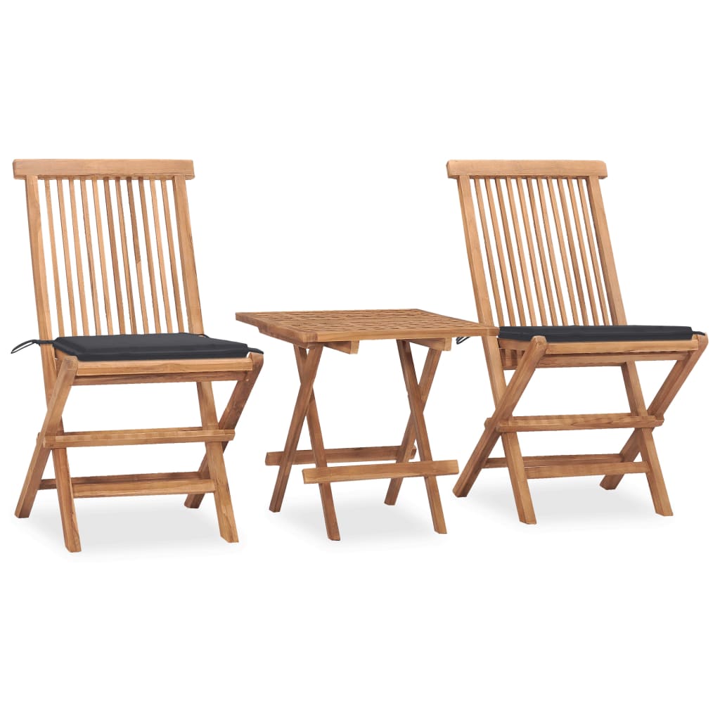 3-delige Tuinset inklapbaar met kussen massief teakhout is nu te koop bij PeponiXL, paradijselijk wonen!