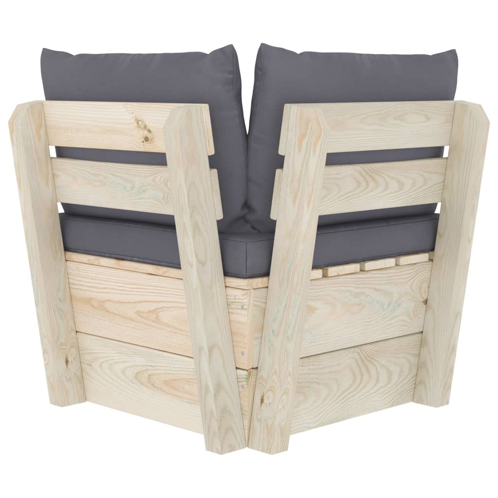 Tuinhoekbank met kussens pallet geïmpregneerd vurenhout is nu te koop bij PeponiXL, paradijselijk wonen!