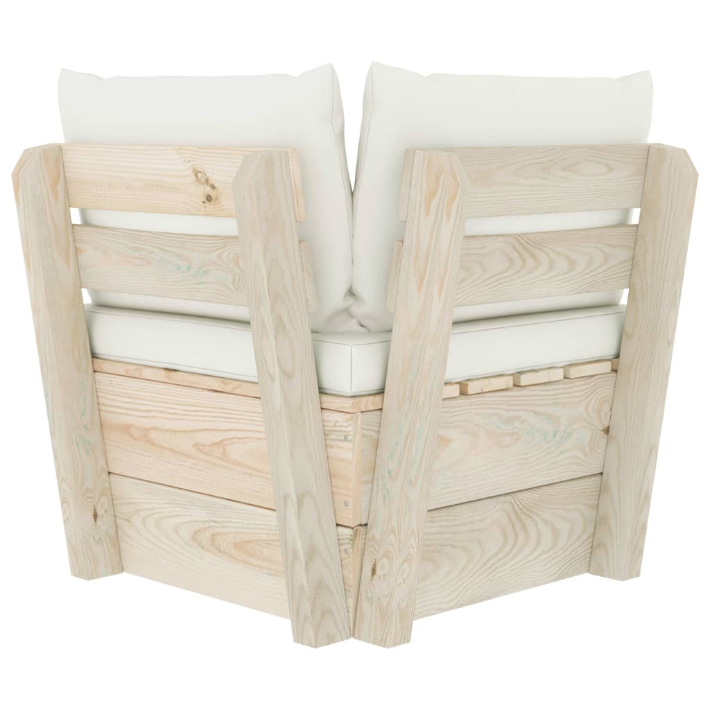 Tuinhoekbank met kussens pallet geïmpregneerd vurenhout is nu te koop bij PeponiXL, paradijselijk wonen!