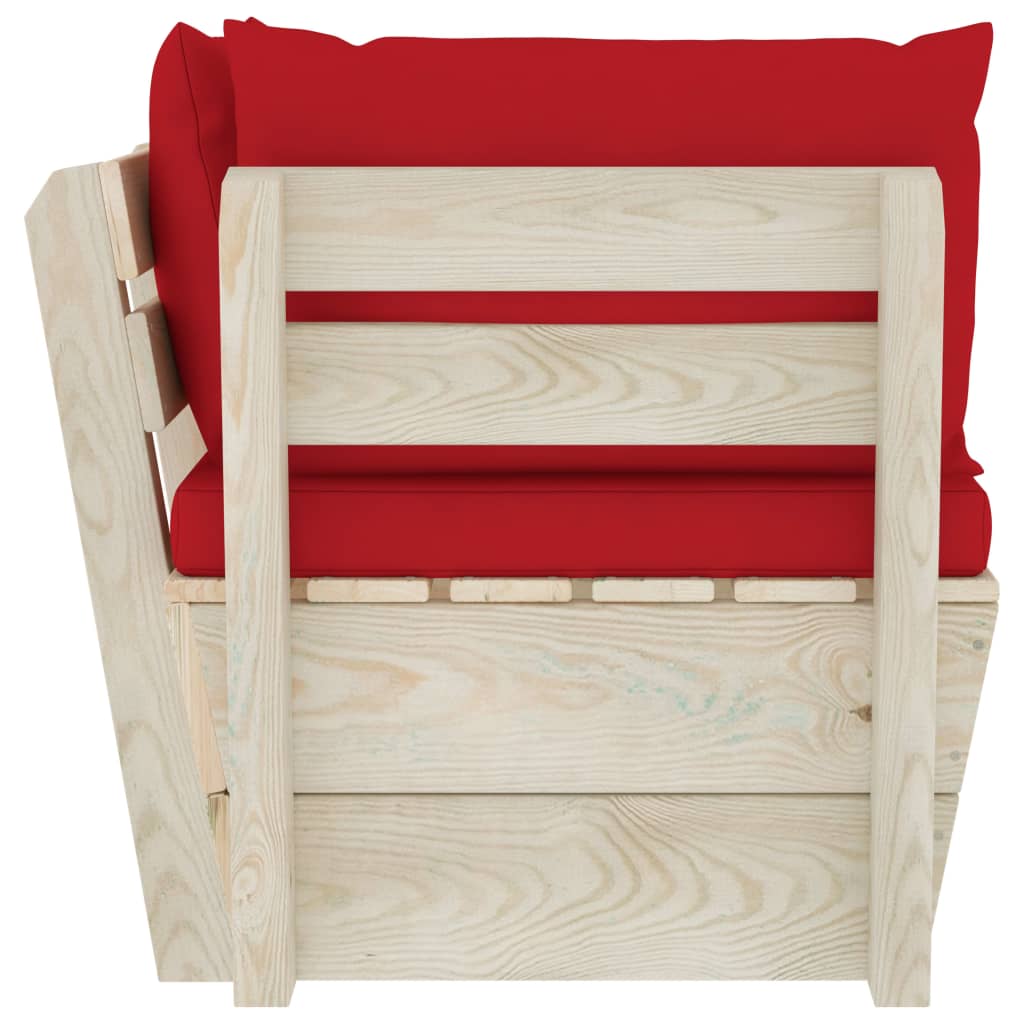 Tuinhoekbank met kussens pallet geïmpregneerd vurenhout is nu te koop bij PeponiXL, paradijselijk wonen!