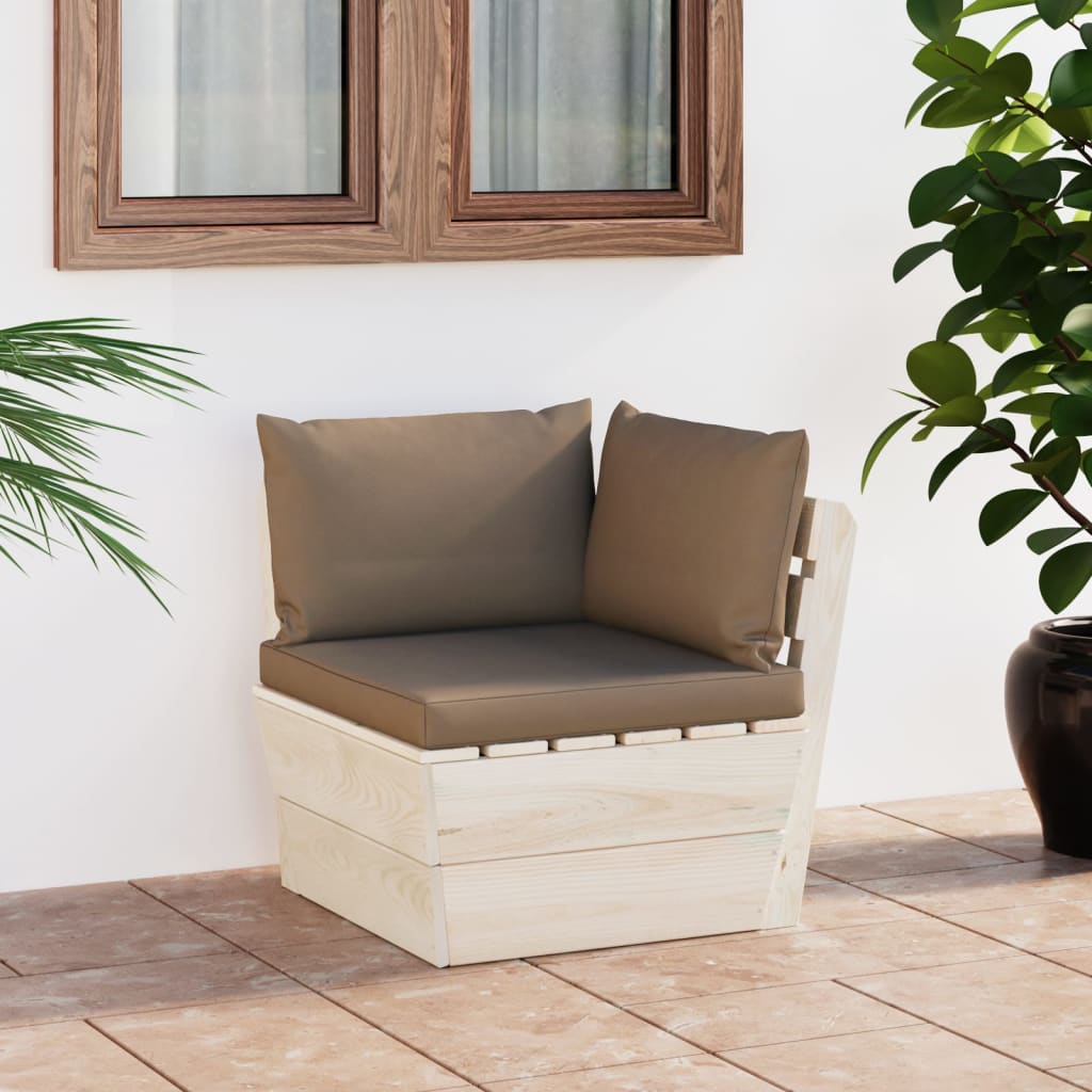 Tuinhoekbank met kussens pallet geïmpregneerd vurenhout is nu te koop bij PeponiXL, paradijselijk wonen!