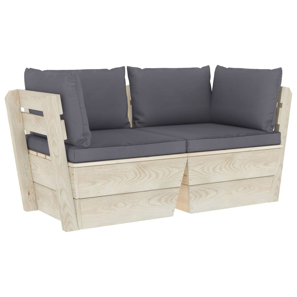 Tuinbank 2-zits met kussens pallet vurenhout is nu te koop bij PeponiXL, paradijselijk wonen!
