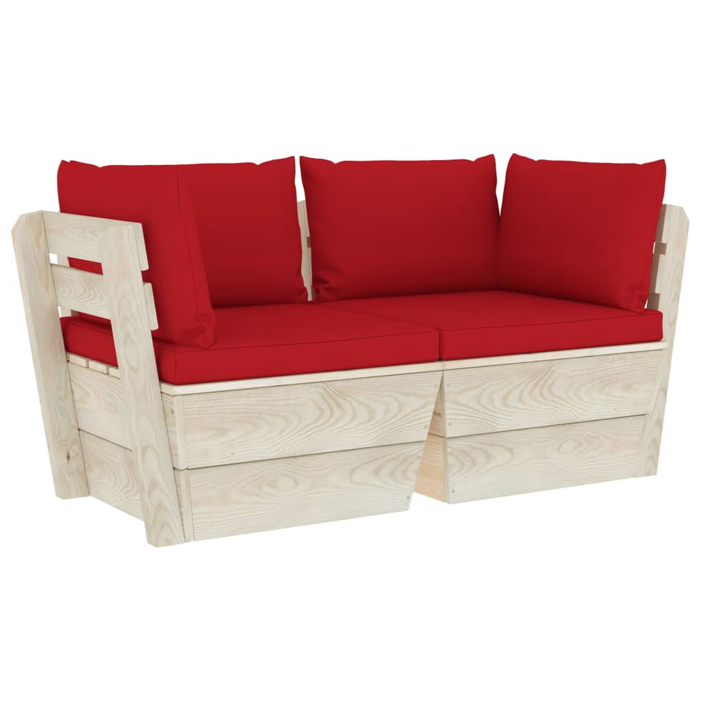 Tuinbank 2-zits met kussens pallet vurenhout is nu te koop bij PeponiXL, paradijselijk wonen!