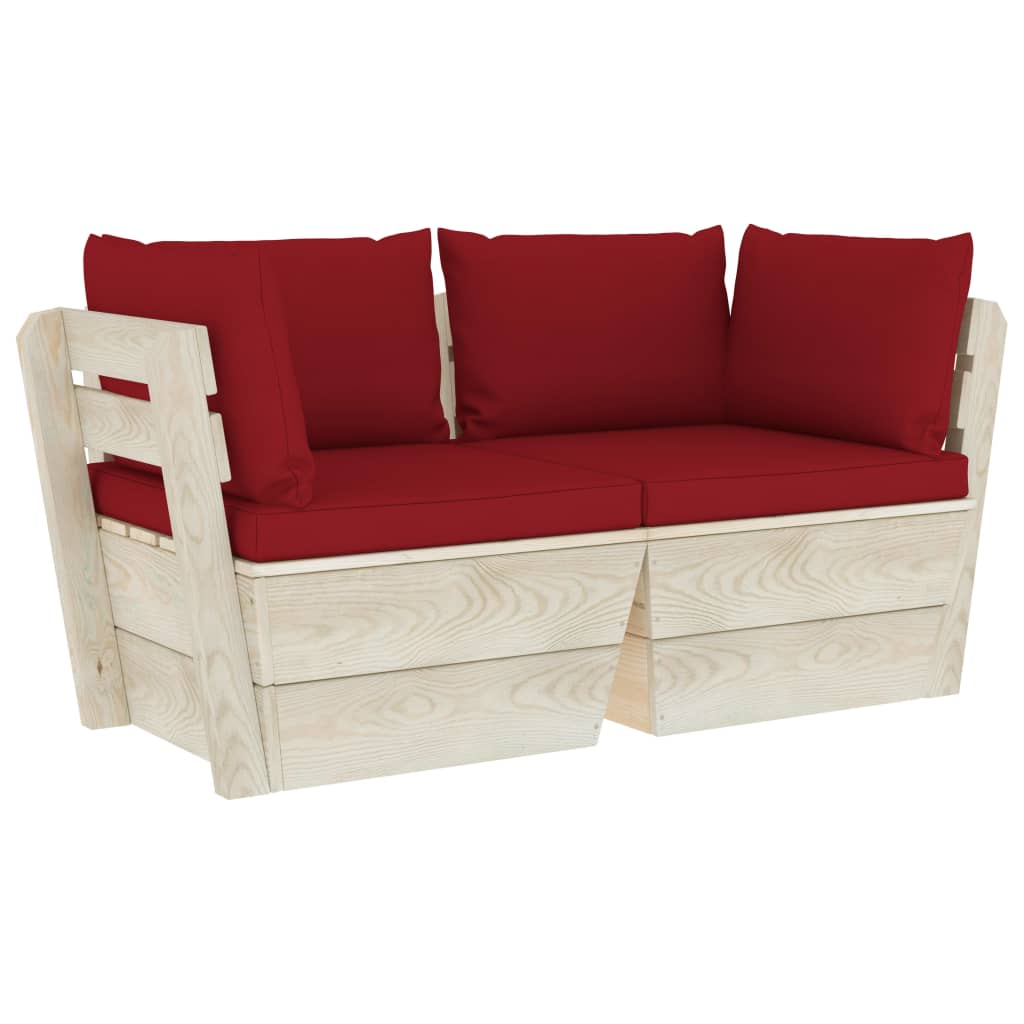 Tuinbank 2-zits met kussens pallet vurenhout is nu te koop bij PeponiXL, paradijselijk wonen!