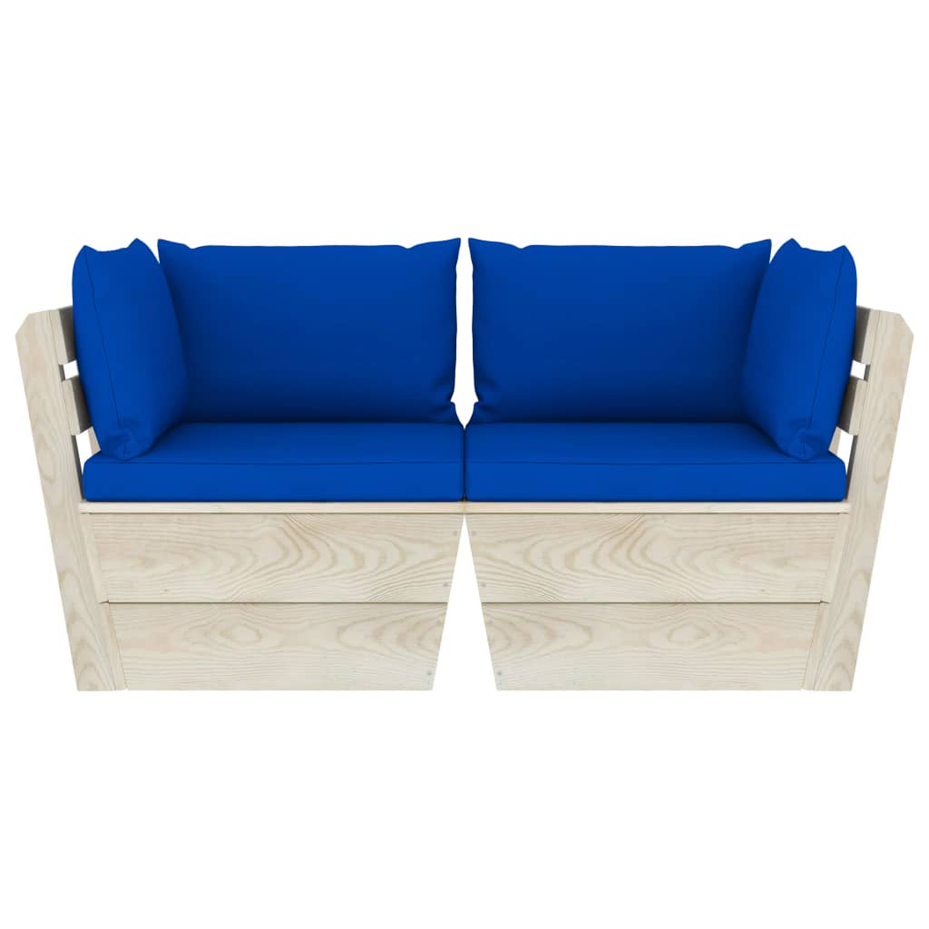 Tuinbank 2-zits met kussens pallet vurenhout is nu te koop bij PeponiXL, paradijselijk wonen!