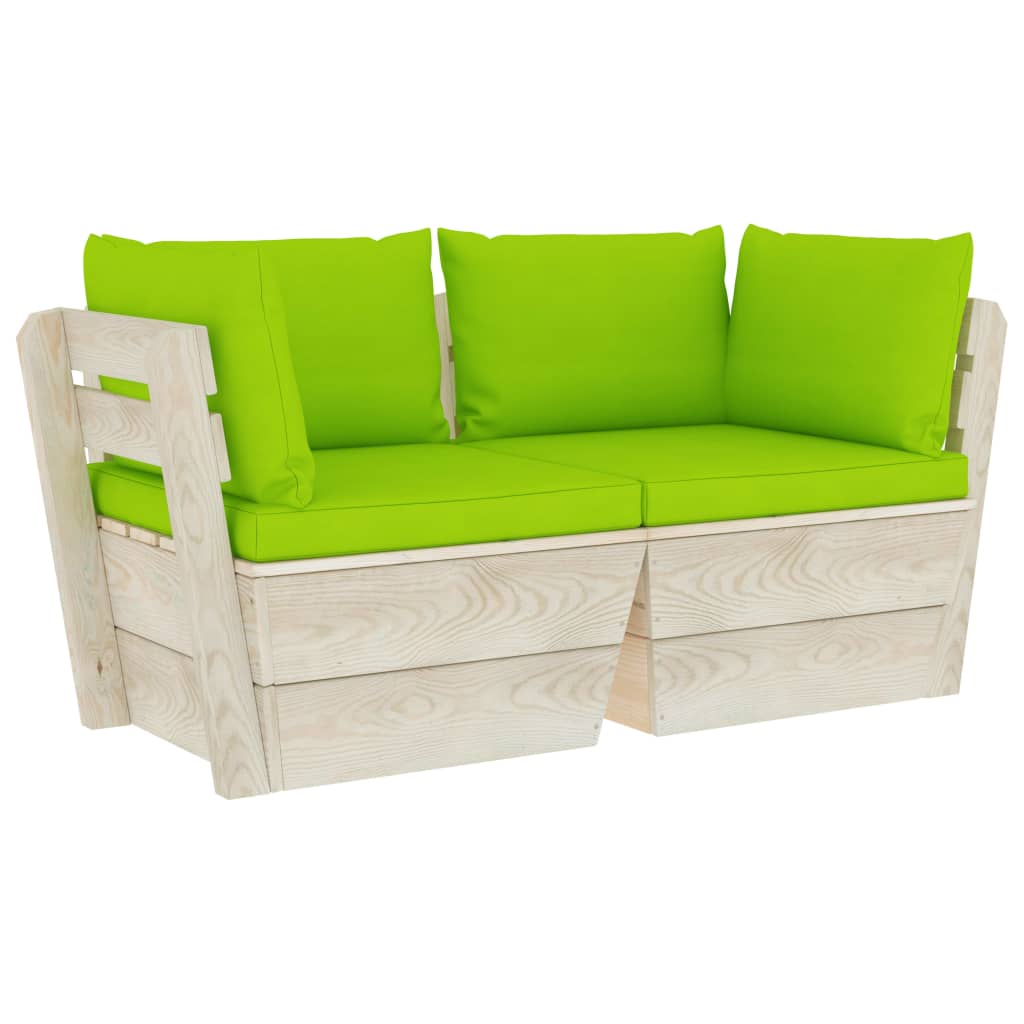 Tuinbank 2-zits met kussens pallet vurenhout is nu te koop bij PeponiXL, paradijselijk wonen!