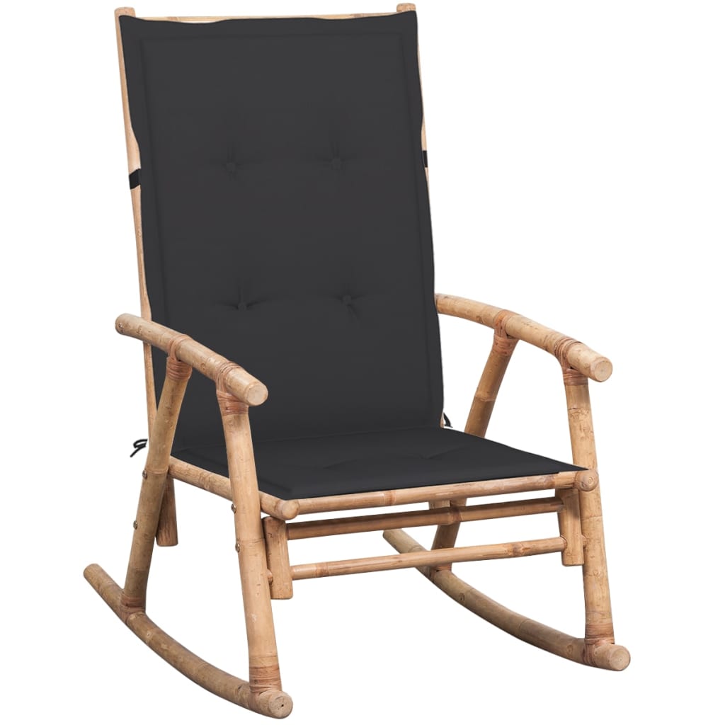 Schommelstoel met kussen bamboe is nu te koop bij PeponiXL, paradijselijk wonen!