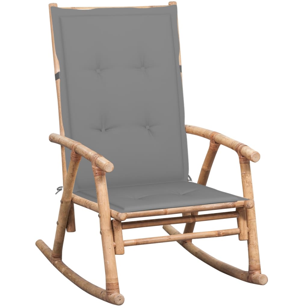 Schommelstoel met kussen bamboe is nu te koop bij PeponiXL, paradijselijk wonen!