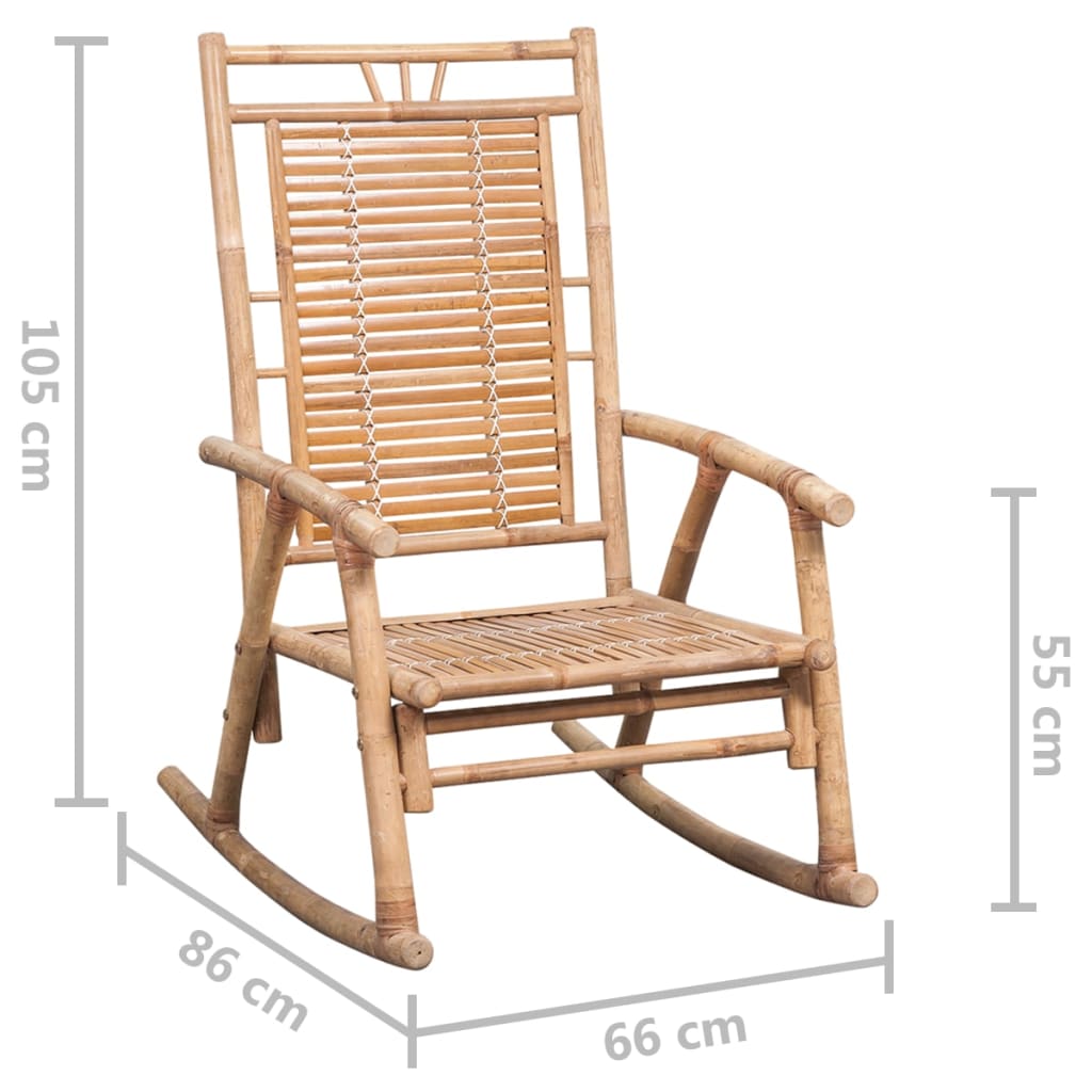 Schommelstoel met kussen bamboe is nu te koop bij PeponiXL, paradijselijk wonen!