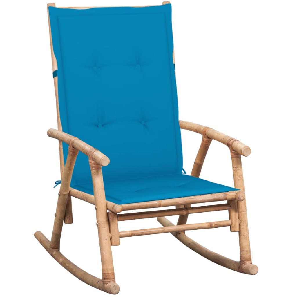 Schommelstoel met kussen bamboe is nu te koop bij PeponiXL, paradijselijk wonen!