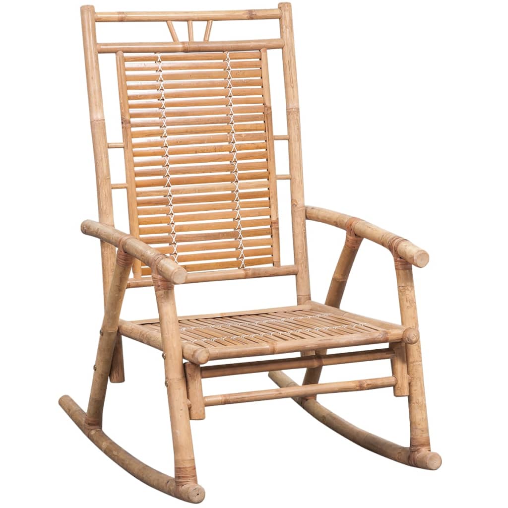 Schommelstoel met kussen bamboe is nu te koop bij PeponiXL, paradijselijk wonen!