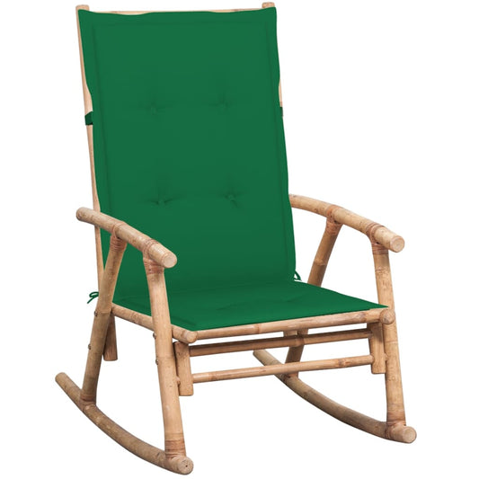 Schommelstoel met kussen bamboe is nu te koop bij PeponiXL, paradijselijk wonen!