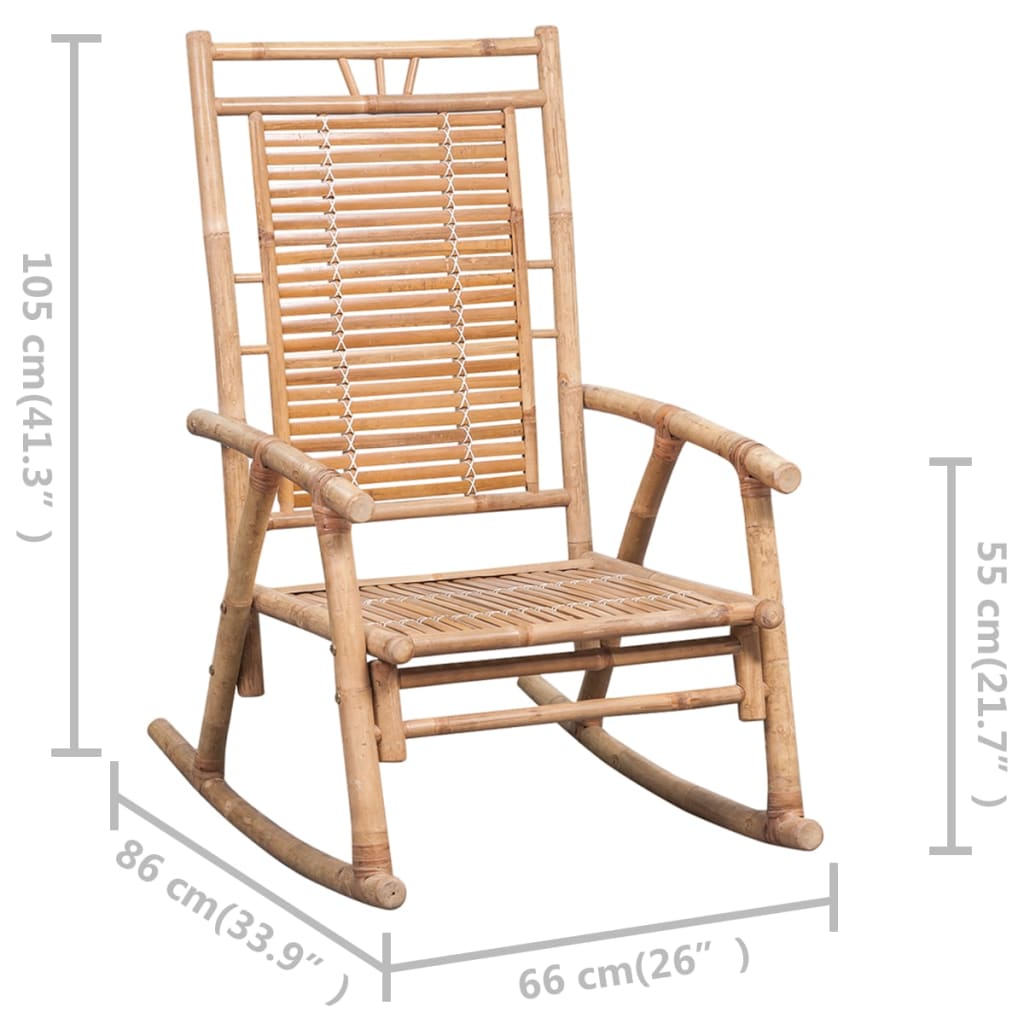 Schommelstoel met kussen bamboe is nu te koop bij PeponiXL, paradijselijk wonen!