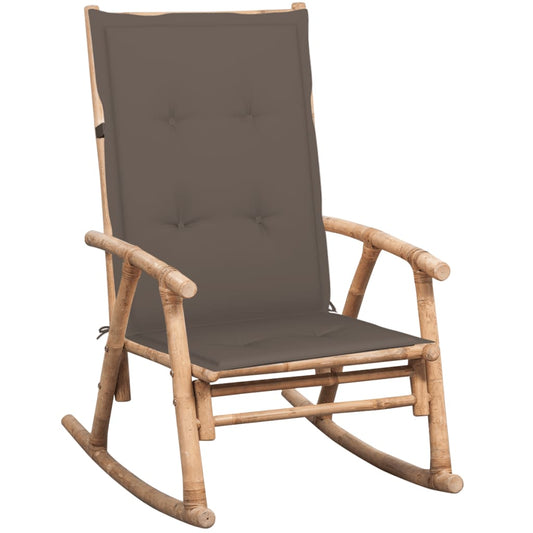 Schommelstoel met kussen bamboe is nu te koop bij PeponiXL, paradijselijk wonen!
