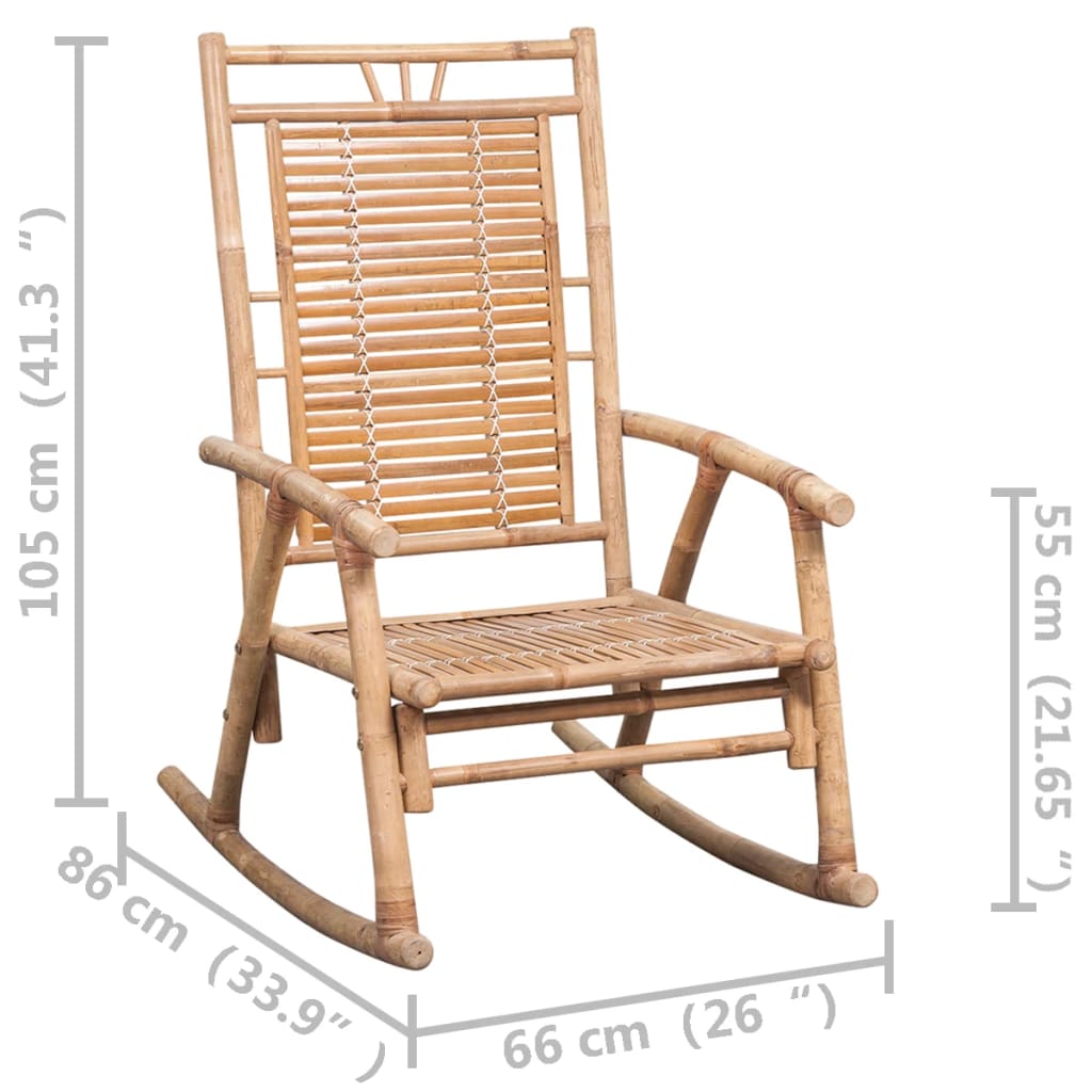 Schommelstoel met kussen bamboe is nu te koop bij PeponiXL, paradijselijk wonen!