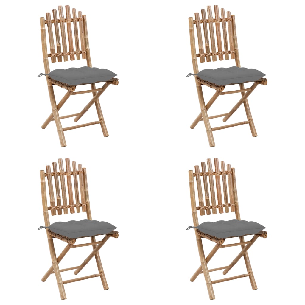 5-delige Tuinset inklapbaar met kussens bamboe is nu te koop bij PeponiXL, paradijselijk wonen!