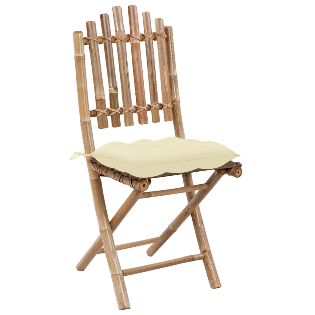 5-delige Tuinset inklapbaar met kussens bamboe is nu te koop bij PeponiXL, paradijselijk wonen!