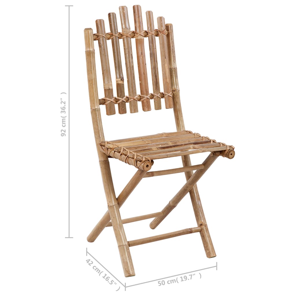 Tuinstoelen 2 st inklapbaar met kussens bamboe is nu te koop bij PeponiXL, paradijselijk wonen!