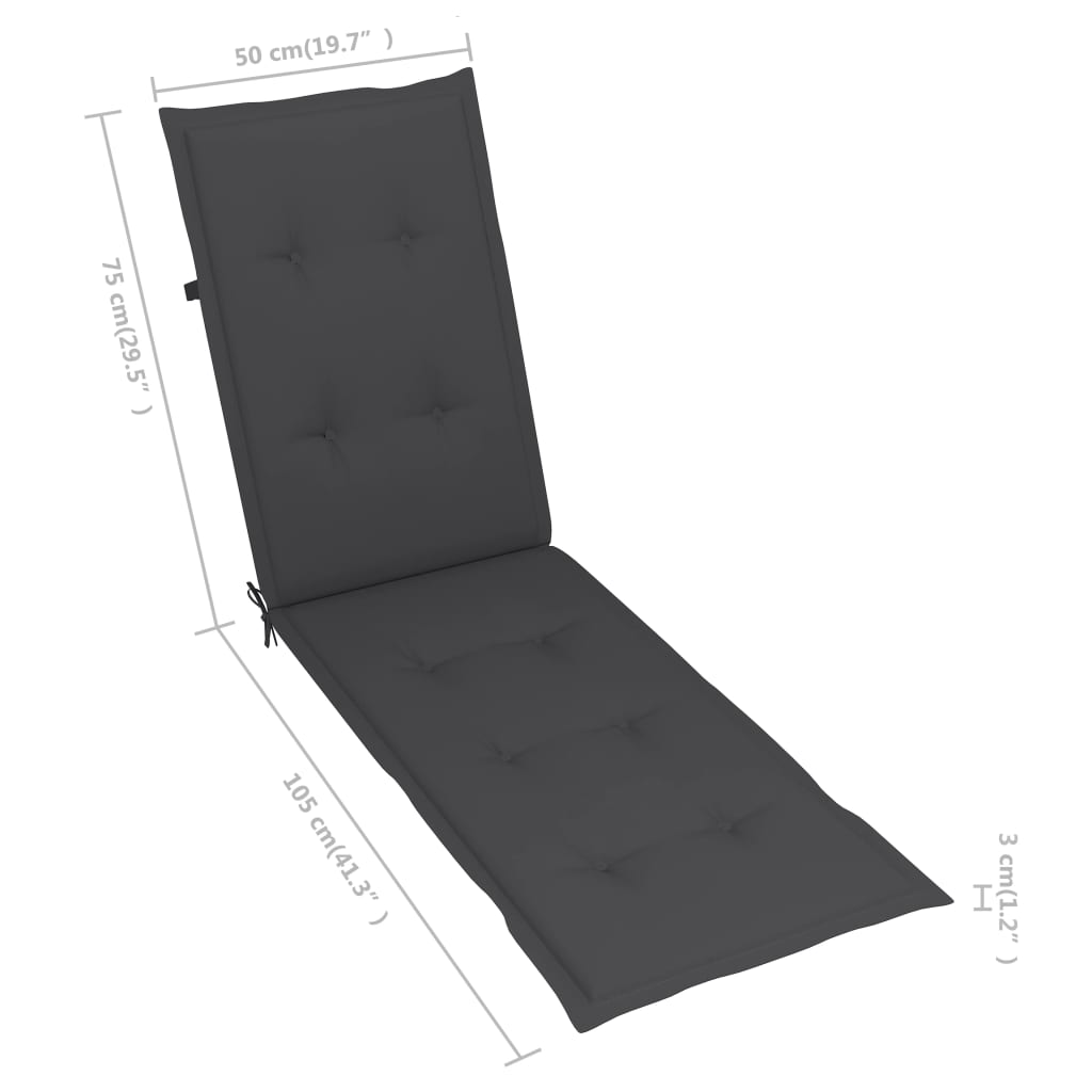 Terrasstoel met voetensteun en kussen massief acaciahout is nu te koop bij PeponiXL, paradijselijk wonen!