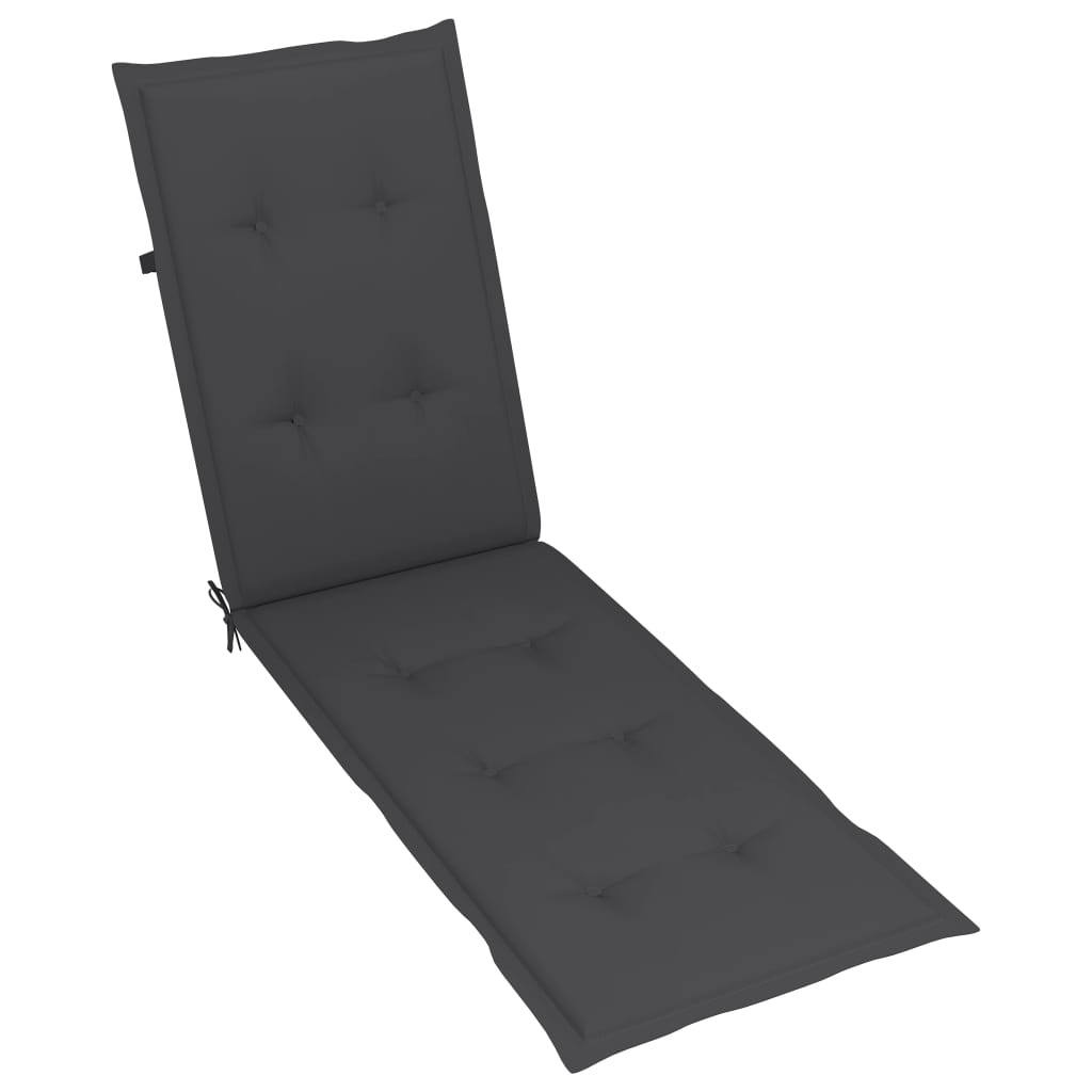 Terrasstoel met voetensteun en kussen massief acaciahout is nu te koop bij PeponiXL, paradijselijk wonen!