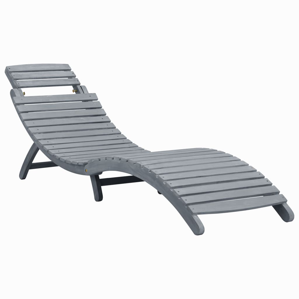 Ligbed met kussen massief acaciahout grijs is nu te koop bij PeponiXL, paradijselijk wonen!