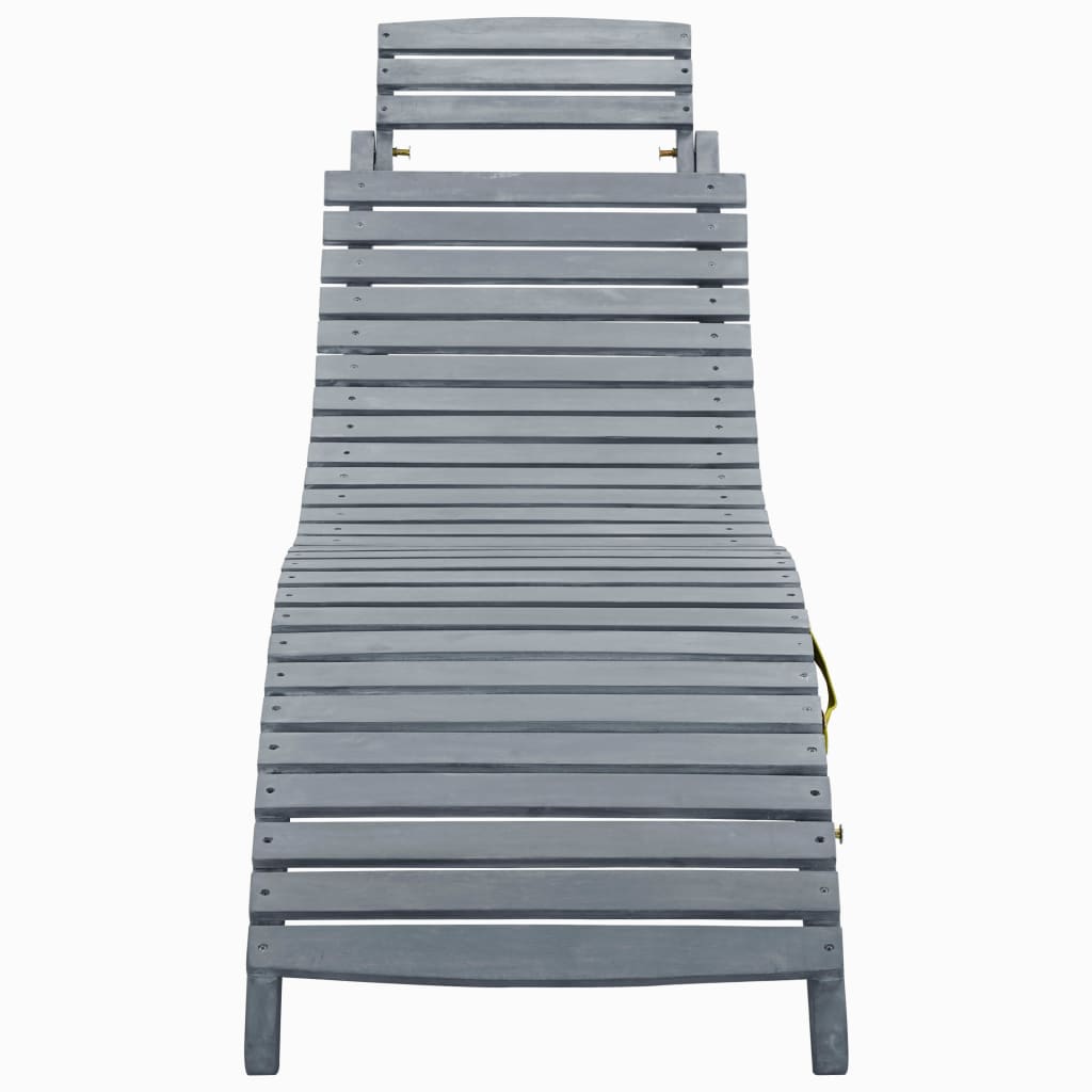 Ligbed met kussen massief acaciahout grijs is nu te koop bij PeponiXL, paradijselijk wonen!