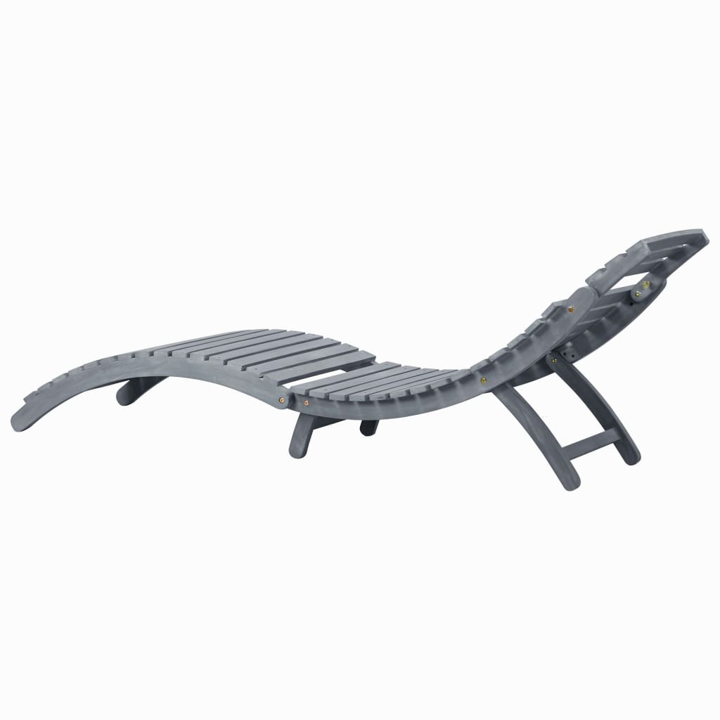 Ligbed met kussen massief acaciahout grijs is nu te koop bij PeponiXL, paradijselijk wonen!