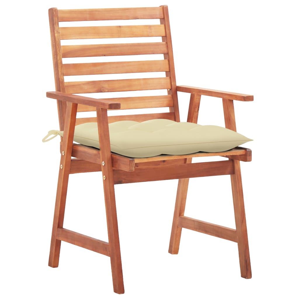 Tuinstoelen 3 st met kussens massief acaciahout is nu te koop bij PeponiXL, paradijselijk wonen!