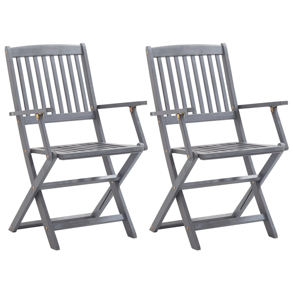 Tuinstoelen 2 st inklapbaar met kussens massief acaciahout is nu te koop bij PeponiXL, paradijselijk wonen!