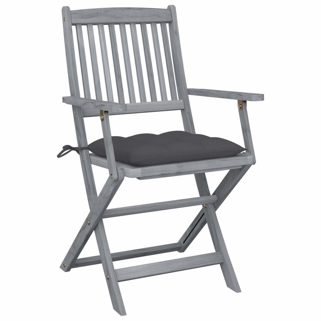Tuinstoelen 2 st inklapbaar met kussens massief acaciahout is nu te koop bij PeponiXL, paradijselijk wonen!