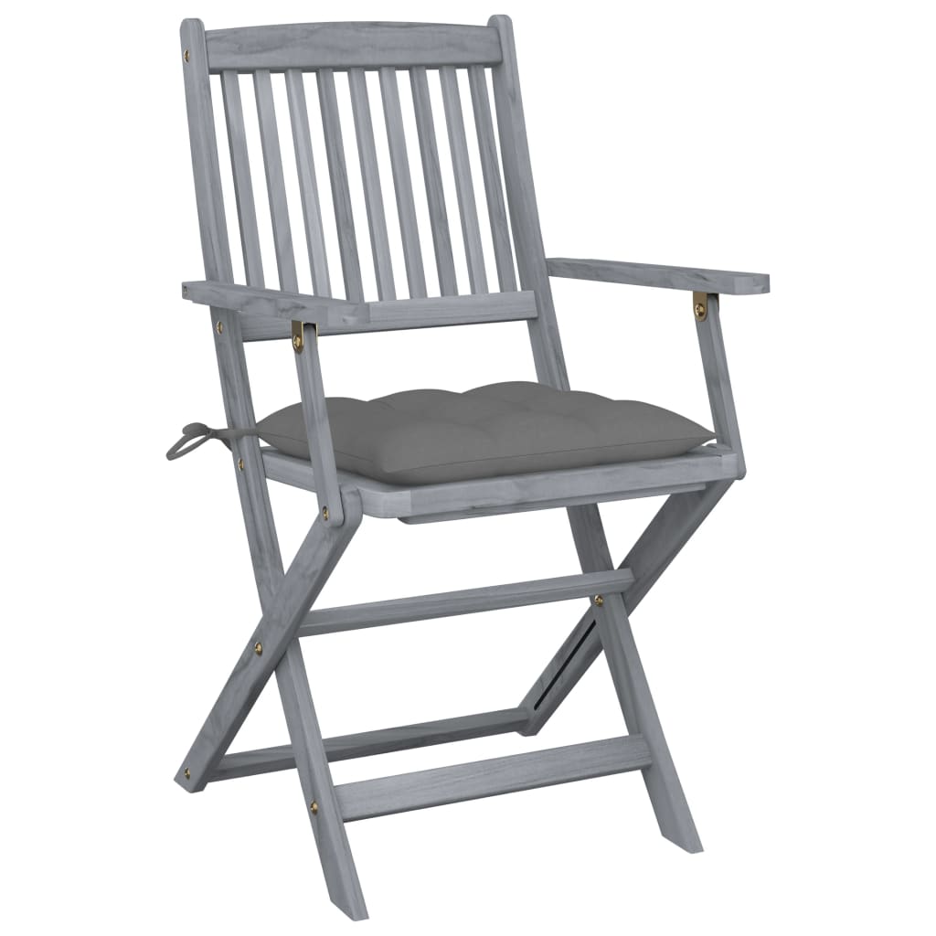 Tuinstoelen 4 st inklapbaar met kussens massief acaciahout is nu te koop bij PeponiXL, paradijselijk wonen!