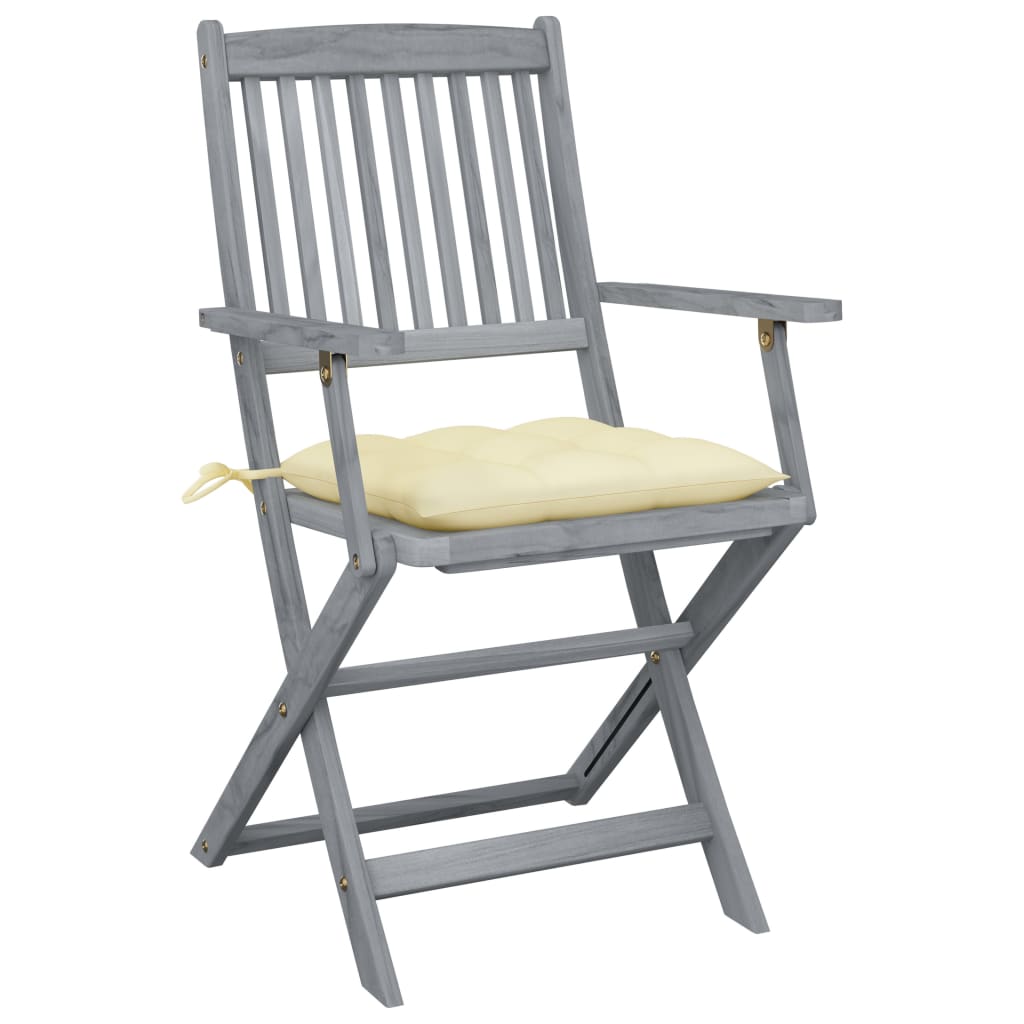Tuinstoelen 4 st inklapbaar met kussens massief acaciahout is nu te koop bij PeponiXL, paradijselijk wonen!