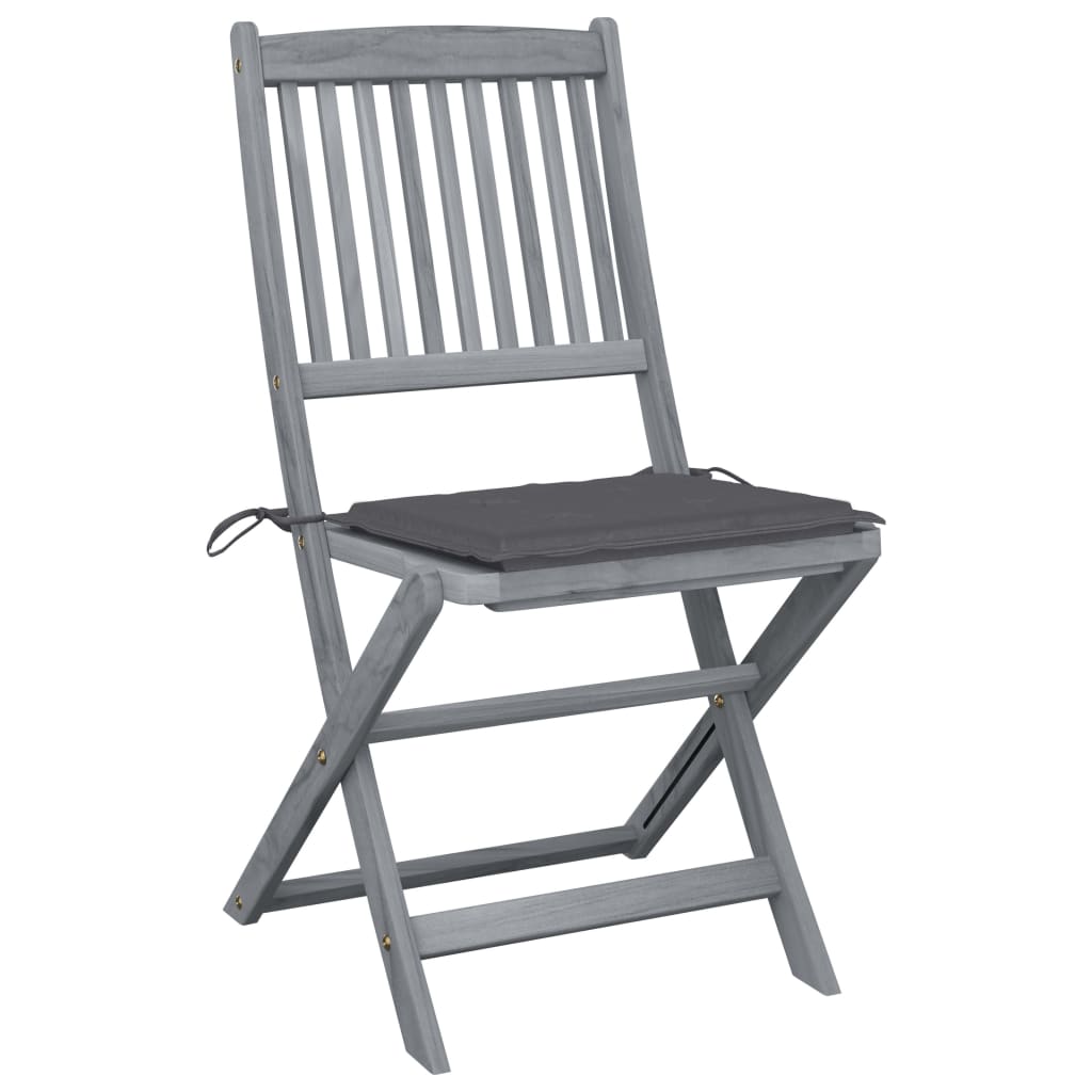 Tuinstoelen 2 st inklapbaar met kussens massief acaciahout is nu te koop bij PeponiXL, paradijselijk wonen!