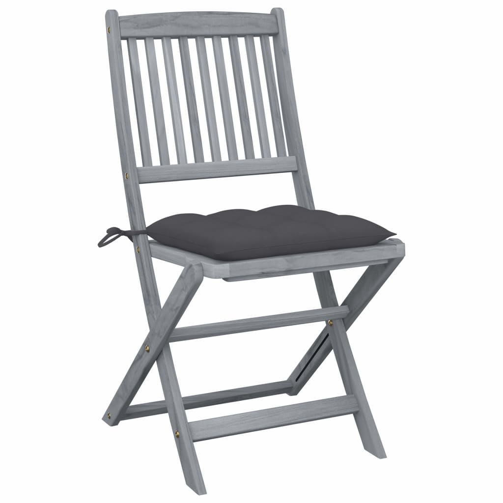 Tuinstoelen 2 st inklapbaar met kussens massief acaciahout is nu te koop bij PeponiXL, paradijselijk wonen!