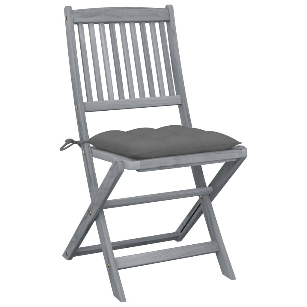Tuinstoelen 2 st inklapbaar met kussens massief acaciahout is nu te koop bij PeponiXL, paradijselijk wonen!
