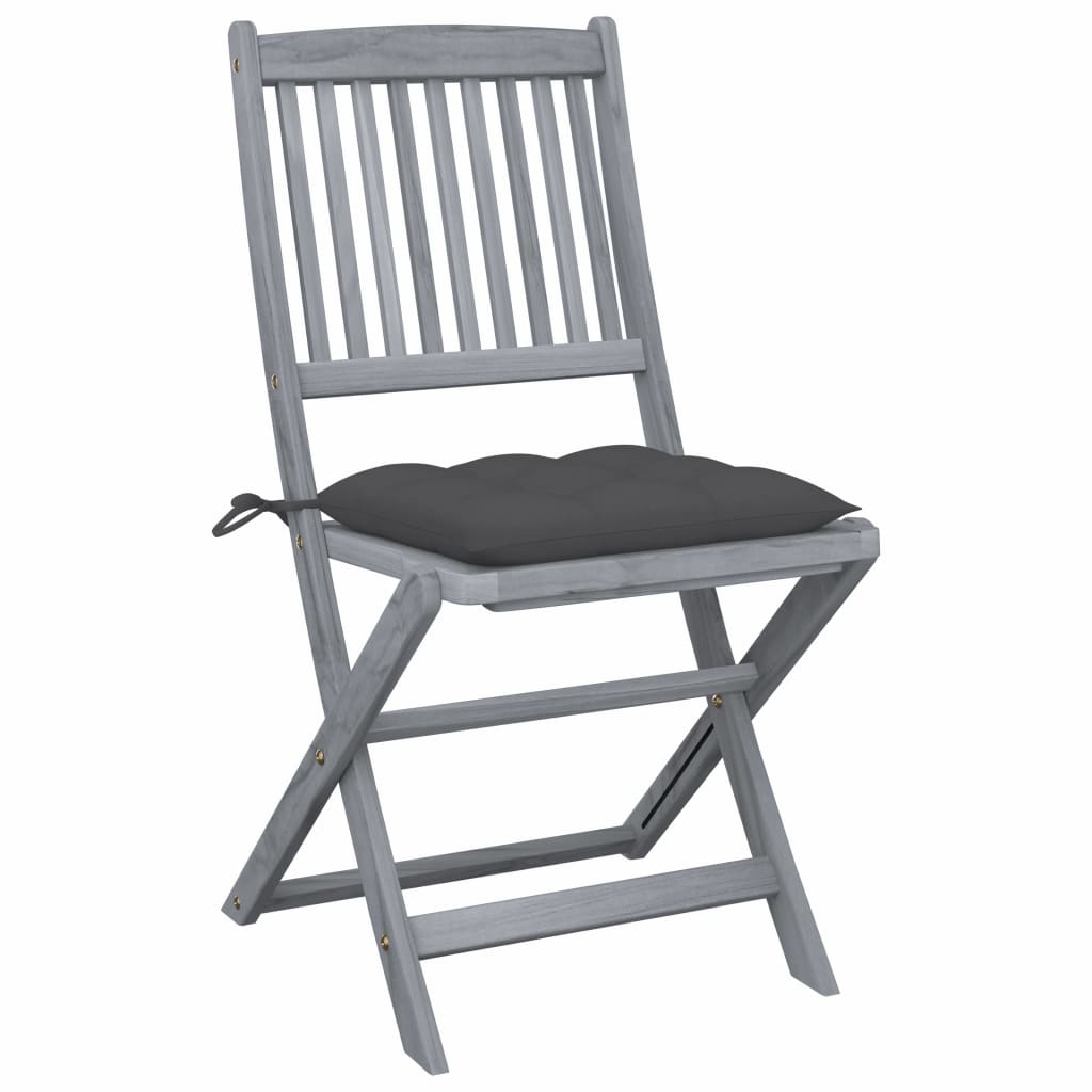 Tuinstoelen 4 st inklapbaar met kussens massief acaciahout is nu te koop bij PeponiXL, paradijselijk wonen!