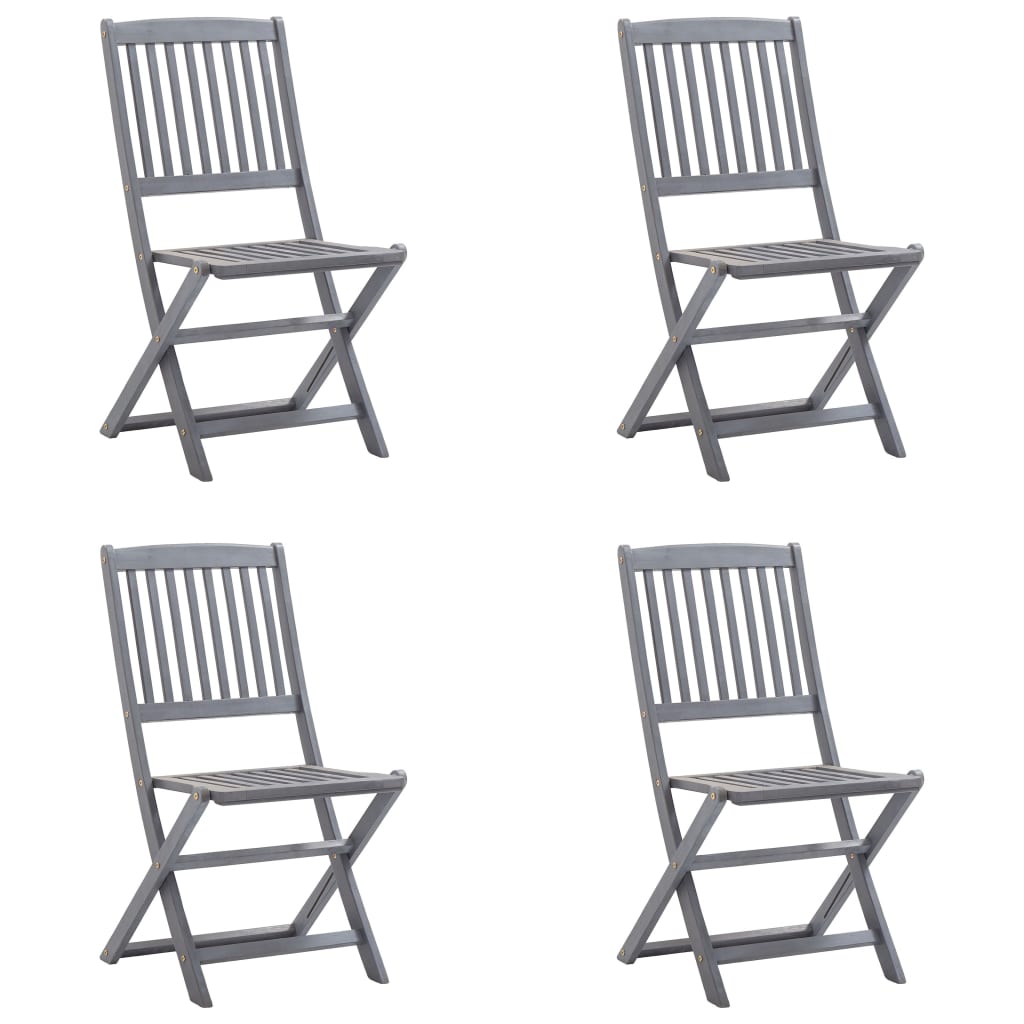 Tuinstoelen 4 st inklapbaar met kussens massief acaciahout is nu te koop bij PeponiXL, paradijselijk wonen!