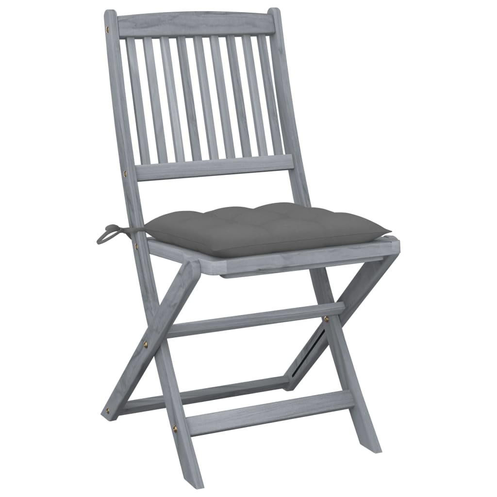 Tuinstoelen 4 st inklapbaar met kussens massief acaciahout is nu te koop bij PeponiXL, paradijselijk wonen!