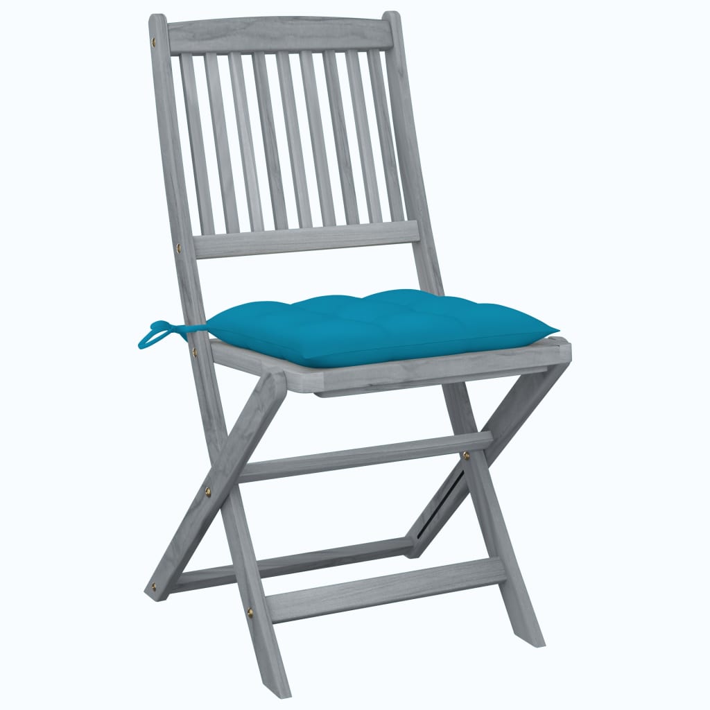 Tuinstoelen 4 st inklapbaar met kussens massief acaciahout is nu te koop bij PeponiXL, paradijselijk wonen!
