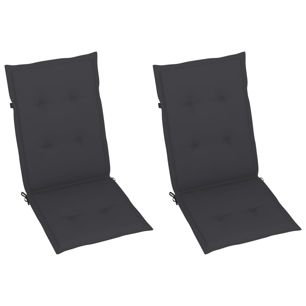 Tuinstoelen 2 st verstelbaar met kussens massief acaciahout is nu te koop bij PeponiXL, paradijselijk wonen!