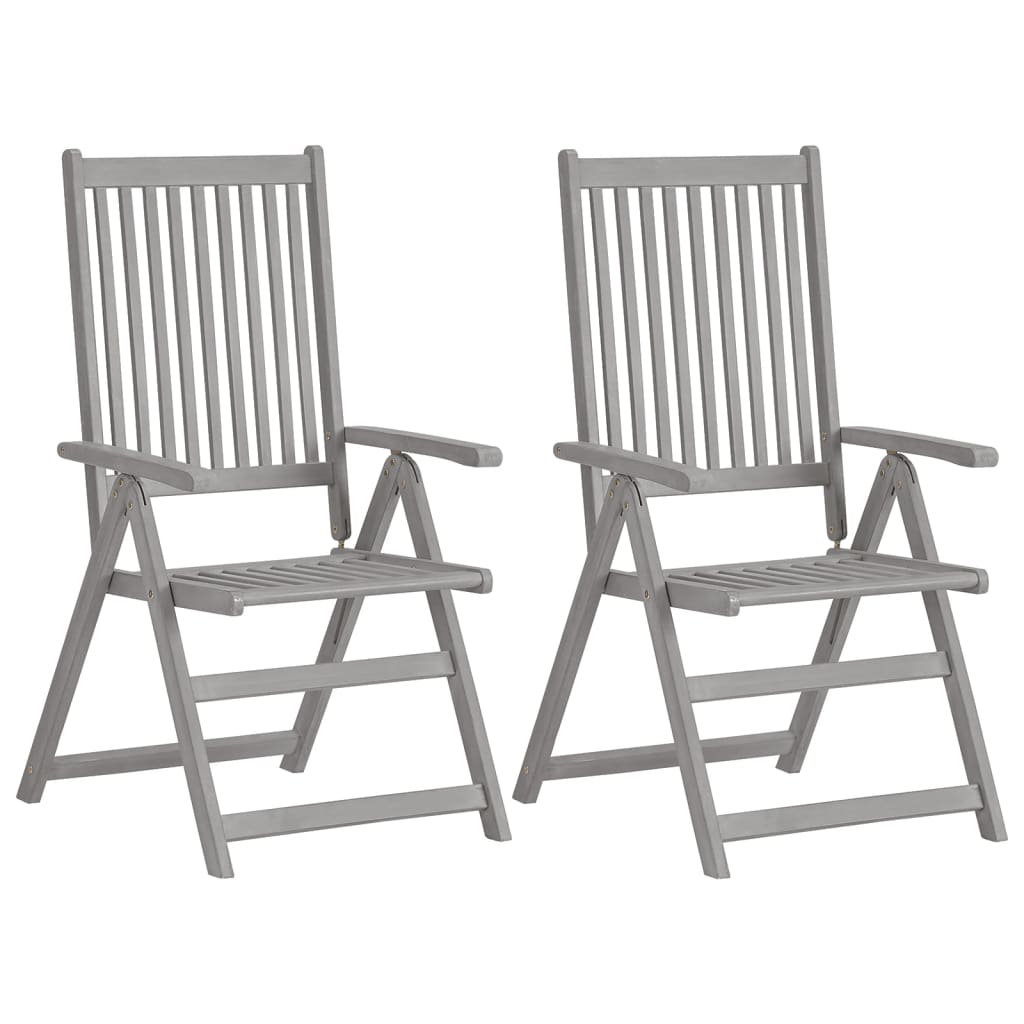 Tuinstoelen 2 st verstelbaar met kussens massief acaciahout is nu te koop bij PeponiXL, paradijselijk wonen!