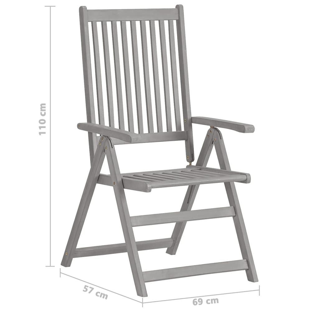 Tuinstoelen 2 st verstelbaar met kussens massief acaciahout is nu te koop bij PeponiXL, paradijselijk wonen!