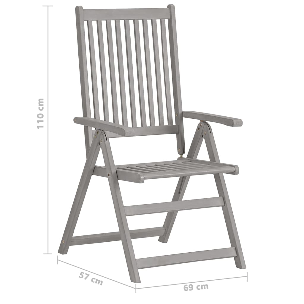 Tuinstoelen 2 st verstelbaar met kussens massief acaciahout is nu te koop bij PeponiXL, paradijselijk wonen!