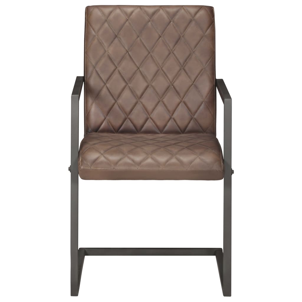 Eetkamerstoelen 4 st echt leer bruin is nu te koop bij PeponiXL, paradijselijk wonen!