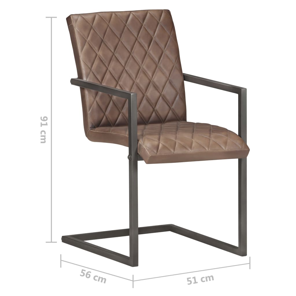 Eetkamerstoelen 4 st echt leer bruin is nu te koop bij PeponiXL, paradijselijk wonen!